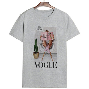 New Arrivals Fashion VOGUE Printed T shirt Women Harajuku Trend Style O-Neck T-Shirts Summer Short Sleeve Casual TShirt Tops