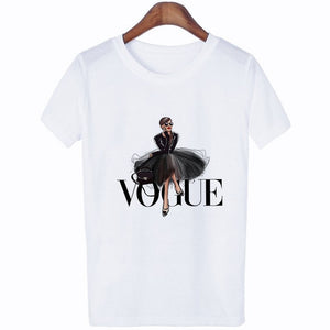 New Arrivals Fashion VOGUE Printed T shirt Women Harajuku Trend Style O-Neck T-Shirts Summer Short Sleeve Casual TShirt Tops