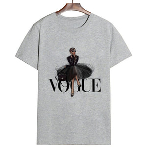 New Arrivals Fashion VOGUE Printed T shirt Women Harajuku Trend Style O-Neck T-Shirts Summer Short Sleeve Casual TShirt Tops