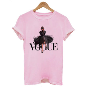 New Arrivals Fashion VOGUE Printed T shirt Women Harajuku Trend Style O-Neck T-Shirts Summer Short Sleeve Casual TShirt Tops