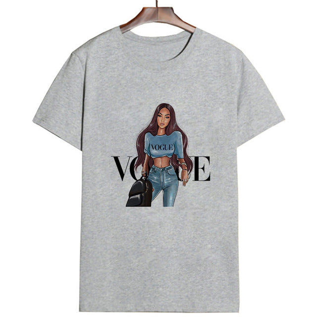 New Arrivals Fashion VOGUE Printed T shirt Women Harajuku Trend Style O-Neck T-Shirts Summer Short Sleeve Casual TShirt Tops