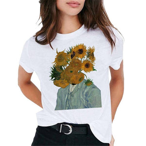 Van Gogh Oil Art women t shirt Print t-shirt female top Casual new streetwear tshirt graphic tee shirts Harajuku Femme 2019