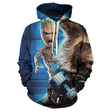 Load image into Gallery viewer, 2019 Guardians of the Galaxy Groot Men Hoodies Sweatshirts 3D Printed Funny Hip Hop Hoody Streetwear Pullover Hooded Men Tops