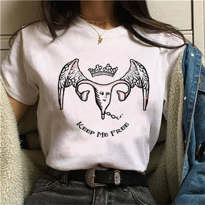 Feminists Harajuku T Shirt Women Feminism GRL PWR Ullzang T-shirt Girl Power 90s Graphic Tshirt Grunge Aesthetic Top Tees Female