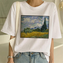 Load image into Gallery viewer, Van Gogh Oil Art women t shirt Print t-shirt female top Casual new streetwear tshirt graphic tee shirts Harajuku Femme 2019