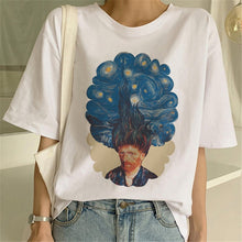 Load image into Gallery viewer, Van Gogh Oil Art women t shirt Print t-shirt female top Casual new streetwear tshirt graphic tee shirts Harajuku Femme 2019