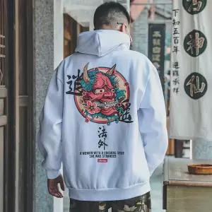 Fashion Men Cool Men Hip Hop Hooded Hoodies Japanese Casual Sweatshirts Streetwear Men Women Pullover Harajuku Devil Hoodie Male