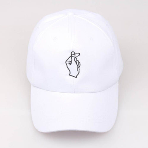 Fashion Fashion Summer Korean Baseball Cap Cotton Adjustable Sun Hat Men And Women Hip Hop Caps Finger Gesture Snapback Hats HSJ