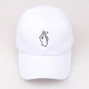 Fashion Fashion Summer Korean Baseball Cap Cotton Adjustable Sun Hat Men And Women Hip Hop Caps Finger Gesture Snapback Hats HSJ