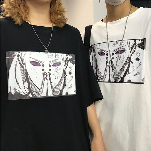 Harajuku Men' tshirt Naruto Sasuke Pain Cool Print Unisex Short Sleeve T-shirts Streetwear Jappanese Anime Funny Printed t shirt