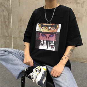 Harajuku Men' tshirt Naruto Sasuke Pain Cool Print Unisex Short Sleeve T-shirts Streetwear Jappanese Anime Funny Printed t shirt