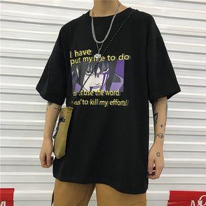 Harajuku Men' tshirt Naruto Sasuke Pain Cool Print Unisex Short Sleeve T-shirts Streetwear Jappanese Anime Funny Printed t shirt