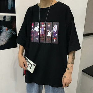 Harajuku Men' tshirt Naruto Sasuke Pain Cool Print Unisex Short Sleeve T-shirts Streetwear Jappanese Anime Funny Printed t shirt