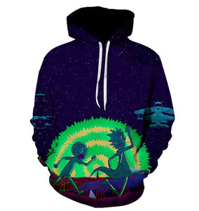 Hoodies Anime Rick and Morty 3D Print Hoodies Men Hoodie Loose Hooded Sweatshirt Streetwear 2019 hot sale 6XL