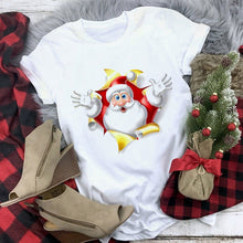 Load image into Gallery viewer, New kawaii reindeer t shirt women fashion Christmas Harajuku Short Sleeve t-shirt White Suitable all seasons Tshirt Tops clothes