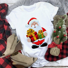 Load image into Gallery viewer, New kawaii reindeer t shirt women fashion Christmas Harajuku Short Sleeve t-shirt White Suitable all seasons Tshirt Tops clothes