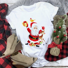 Load image into Gallery viewer, New kawaii reindeer t shirt women fashion Christmas Harajuku Short Sleeve t-shirt White Suitable all seasons Tshirt Tops clothes