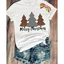 Load image into Gallery viewer, Women T-shirts Tee Womens Fashion Clothes Female Tshirt Harajuku Tee Long Sleeve Shirt Merry Christmas Tree