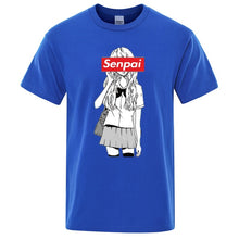 Load image into Gallery viewer, Senpai Anime Girl Nerdy Print T Shirt Summer Cotton Men&#39;s T-shirt Manga Streetwear Tee Tshirt Unisex Harajuku Clothes Tops Tees