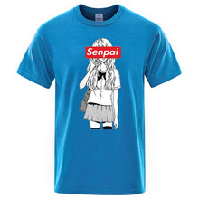 Load image into Gallery viewer, Senpai Anime Girl Nerdy Print T Shirt Summer Cotton Men&#39;s T-shirt Manga Streetwear Tee Tshirt Unisex Harajuku Clothes Tops Tees