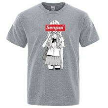 Load image into Gallery viewer, Senpai Anime Girl Nerdy Print T Shirt Summer Cotton Men&#39;s T-shirt Manga Streetwear Tee Tshirt Unisex Harajuku Clothes Tops Tees