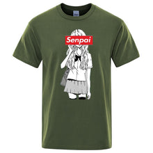 Load image into Gallery viewer, Senpai Anime Girl Nerdy Print T Shirt Summer Cotton Men&#39;s T-shirt Manga Streetwear Tee Tshirt Unisex Harajuku Clothes Tops Tees