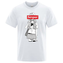 Load image into Gallery viewer, Senpai Anime Girl Nerdy Print T Shirt Summer Cotton Men&#39;s T-shirt Manga Streetwear Tee Tshirt Unisex Harajuku Clothes Tops Tees