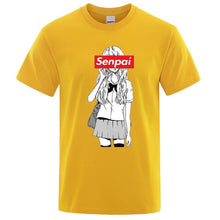 Load image into Gallery viewer, Senpai Anime Girl Nerdy Print T Shirt Summer Cotton Men&#39;s T-shirt Manga Streetwear Tee Tshirt Unisex Harajuku Clothes Tops Tees