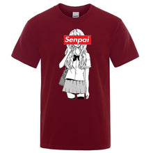 Load image into Gallery viewer, Senpai Anime Girl Nerdy Print T Shirt Summer Cotton Men&#39;s T-shirt Manga Streetwear Tee Tshirt Unisex Harajuku Clothes Tops Tees