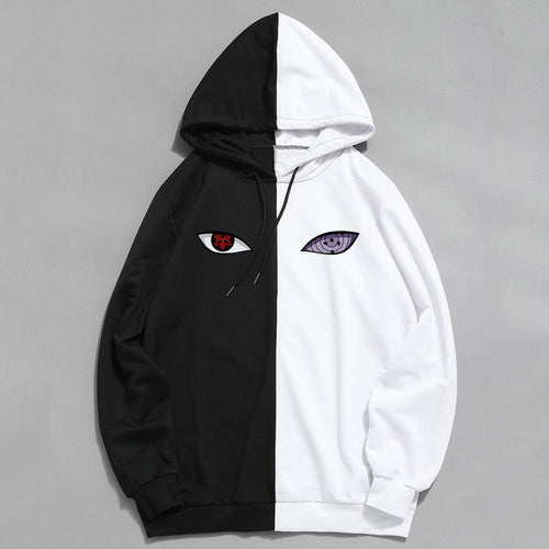 New Summer Anime Brand Naruto Printing The Sharingan Double Color Hoodies Pullover Sweatshirt Harajuku Hip Hop Thin Clothing