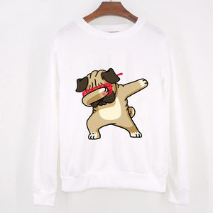 Fashion Women Pullovers Sweatshirt  Warm Long Slevee Autumn Winter Girls Clothes Casual Top Cartoon Dog Printed Sweathirt