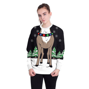 Women Long Sleeve Christmas Hoodies Sweathirts Pullovers Streetwear Sweatshirt Jingle Bell Casual Tracksuits Unisex Female Hoody