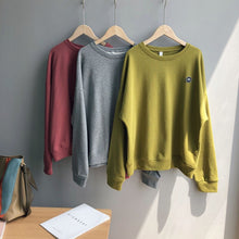 Load image into Gallery viewer, Female Korean Sweathirt Loose Thin Lazy O-neck Basic Pullovers Shirt Feminino Harajuku Jumper