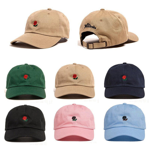 The Hundreds Rose Embroidered Hat Baseball Cap Fashion 2017 Unique Adjustable Embroidered Rose Casual Hats