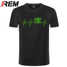 Load image into Gallery viewer, REM Mens t shirts fashion photographer heartbeat photo funny T shirt cotton short sleeve O neck t-shirts summer tshirt