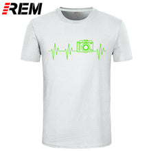 Load image into Gallery viewer, REM Mens t shirts fashion photographer heartbeat photo funny T shirt cotton short sleeve O neck t-shirts summer tshirt