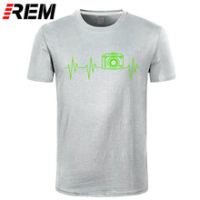 Load image into Gallery viewer, REM Mens t shirts fashion photographer heartbeat photo funny T shirt cotton short sleeve O neck t-shirts summer tshirt