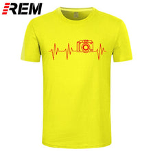 Load image into Gallery viewer, REM Mens t shirts fashion photographer heartbeat photo funny T shirt cotton short sleeve O neck t-shirts summer tshirt