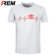 Load image into Gallery viewer, REM Mens t shirts fashion photographer heartbeat photo funny T shirt cotton short sleeve O neck t-shirts summer tshirt