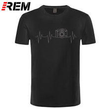 Load image into Gallery viewer, REM Mens t shirts fashion photographer heartbeat photo funny T shirt cotton short sleeve O neck t-shirts summer tshirt