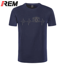 Load image into Gallery viewer, REM Mens t shirts fashion photographer heartbeat photo funny T shirt cotton short sleeve O neck t-shirts summer tshirt