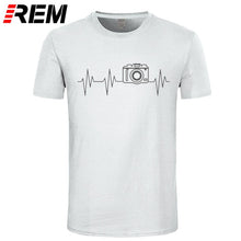 Load image into Gallery viewer, REM Mens t shirts fashion photographer heartbeat photo funny T shirt cotton short sleeve O neck t-shirts summer tshirt