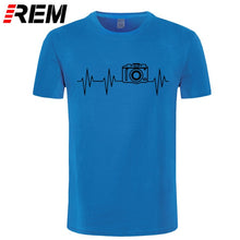 Load image into Gallery viewer, REM Mens t shirts fashion photographer heartbeat photo funny T shirt cotton short sleeve O neck t-shirts summer tshirt