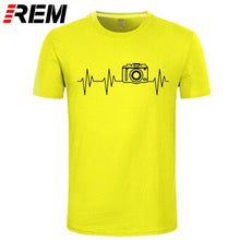 Load image into Gallery viewer, REM Mens t shirts fashion photographer heartbeat photo funny T shirt cotton short sleeve O neck t-shirts summer tshirt