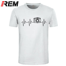 Load image into Gallery viewer, REM Mens t shirts fashion photographer heartbeat photo funny T shirt cotton short sleeve O neck t-shirts summer tshirt