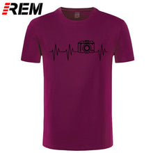 Load image into Gallery viewer, REM Mens t shirts fashion photographer heartbeat photo funny T shirt cotton short sleeve O neck t-shirts summer tshirt