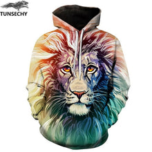 Load image into Gallery viewer, TUNSECHY Men/Women Hoodies With Hat Hoody Print Color Blocks Autumn Winter 3D Sweatshirts Hooded Hood Tops Wholesale and retail