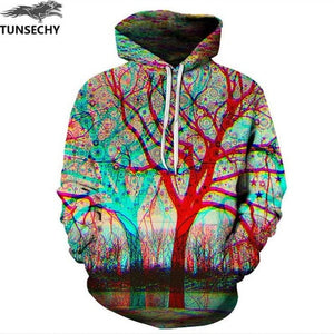 TUNSECHY Men/Women Hoodies With Hat Hoody Print Color Blocks Autumn Winter 3D Sweatshirts Hooded Hood Tops Wholesale and retail