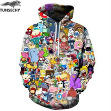 Load image into Gallery viewer, TUNSECHY Men/Women Hoodies With Hat Hoody Print Color Blocks Autumn Winter 3D Sweatshirts Hooded Hood Tops Wholesale and retail