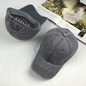 High quality Washed Cotton Adjustable Solid color Baseball Cap Unisex couple cap Fashion Leisure dad Hat Snapback cap